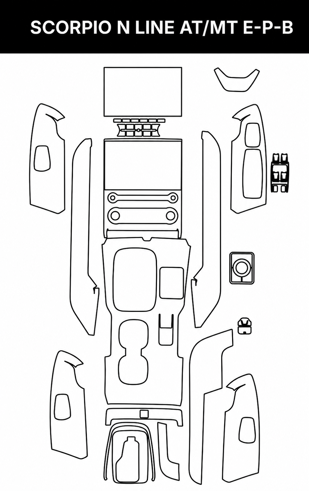 Scorpio N AT/MT ELECTRONIC PARKING BRAKE Interior PreCut PPF