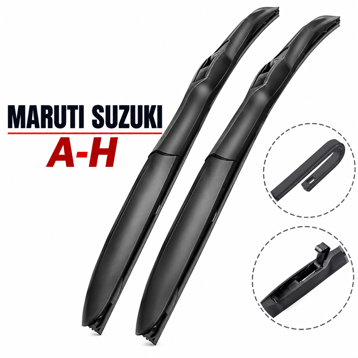 HYBRID wiper blades set for Maruti Suzuki cars (A-H).