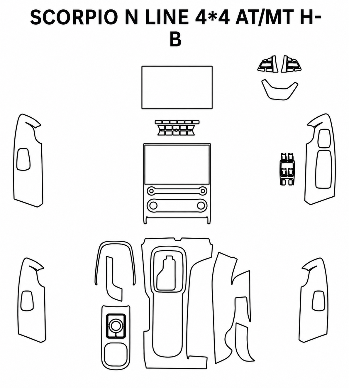 MAHINDRA SCORPIO N 4×4 AT/MT H-B Interior PreCut PPF