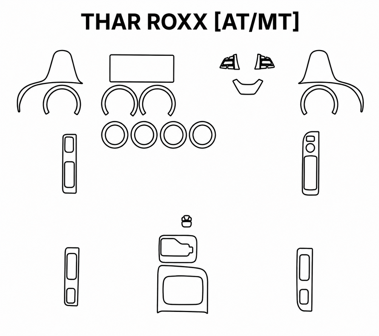 Mahindra Thar Roxx [AT/MT] Interior PreCut PPF